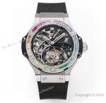 Swiss Super Clone Hublot Big Bang Minute Repeater Tourbillon Watch with Rainbow Bezel